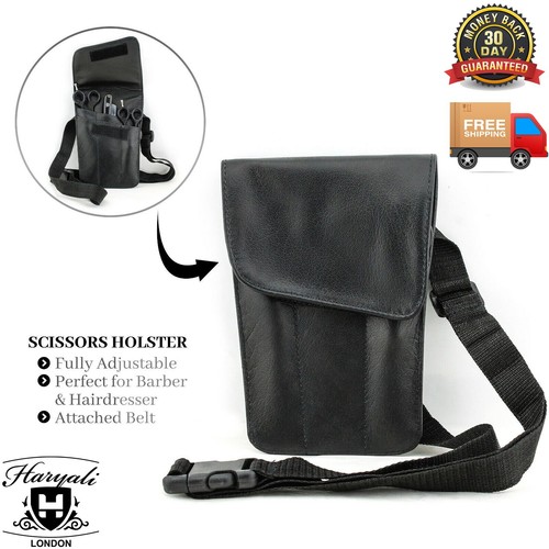 Leather scissor belt - scissor, pouch