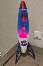 NASA USA Retro Space Rocket Galaxy Lamp Light Lava Lamp 50cm  Blue Red Blobs VGC