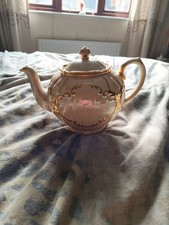 antique Sadler Teapot Model No 2258, irridecant pearl and gold.