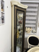 Italian Versace Corner Display Cabinet with Glass Doors