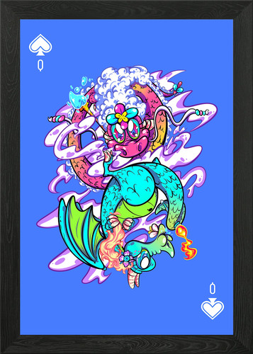 Queen spades framed wall - framed,