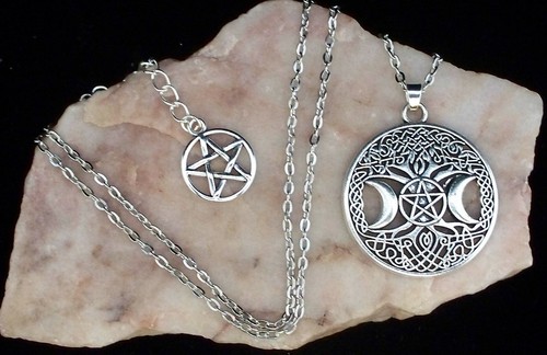 Tibetan silver triple - silver, moon