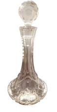STUNNING VINTAGE WATERFORD CRYSTAL LIQUOR  SHIPS DECANTER & WHISKEY STERLING TAG