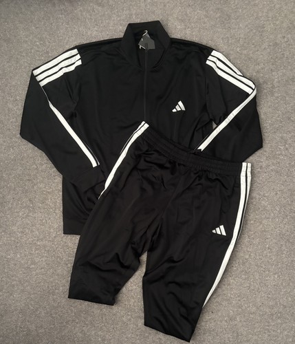 Adidas tracksuit black white - adidas, black/white