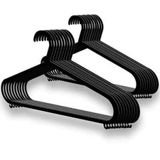 BLACK ADULT PLASTIC COAT HANGERS TROUSERS CLOTHES HANGERS TROUSER BAR & LIPS