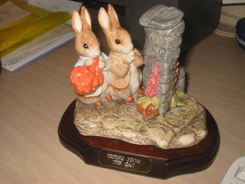 Beswick hiding from the cat - beswick,