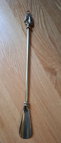 Vintage brass horse shoe horn - horse,