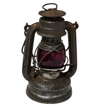 Feuerhand Atom 75 Storm Lantern Germany Schott Jena Ruby Red Jenaer Glas Antique