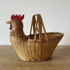 Vintage Wicker Hen Egg Basket