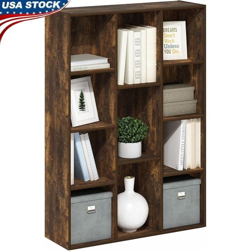 Modern cube bookshelf - 11-cube, wood