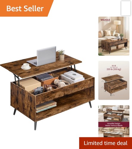 Lift top coffee table with - top,
