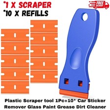 Plastic Scraper tool 1Pc+10* Car Sticker Remover Glass Paint Grease Dirt Cleaner