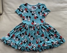 Posh Peanut Girls Disney Mickey & Minnie Smooches Blue Bamboo Twirl Dress 5-6