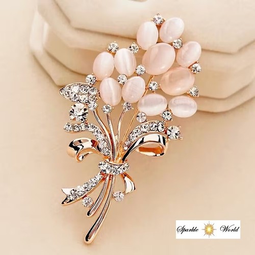 Exquisite stone flower brooch - stone,
