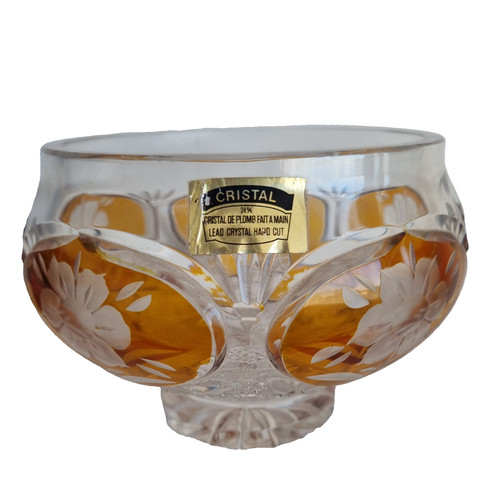 Bohemian amber cut - amber, clear