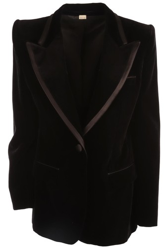 Gucci black velvet blazer - black,