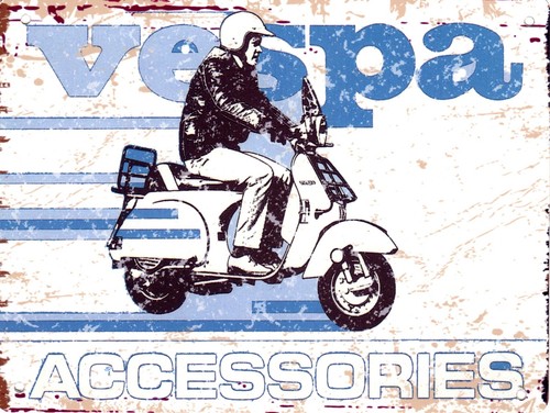 Vespa scooter metal sign retro - sign,