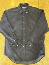 Ralph Lauren Polo Camicia Shirt Corduroy Velluto Coste Tg M Blu Scuro Country