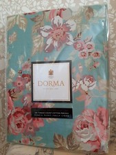 Dorma blue country floral design pencil pleat curtains 168cmx183cm 66x72inch new