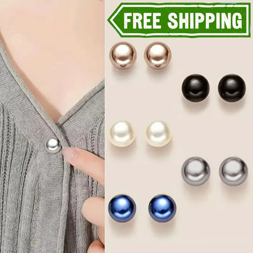 10pcs pearl button pins - pearl, no