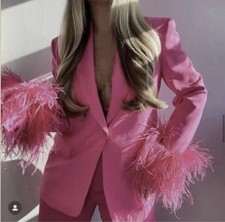Zara Feather Cuff Blazer Hot