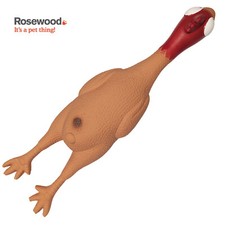 Dog Toy 42cm Latex Rubber Chicken Rosewood Loud Squeak Funny Joke Meme Fun Puppy