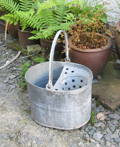 Vintage galvanised metal - metal, mop
