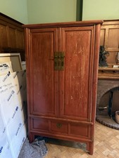 Antique Red Lacquer Chinese Cupboard