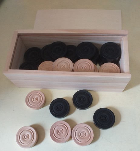 Wooden draughts checkers - wooden, draughts/checkers