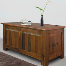 Large Wooden Trunk Rustic Solid Wood Bedroom Blanket Toy Box Storage Bench Chest