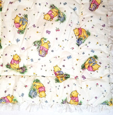 Vtg Classic Winnie the Pooh Hunny Pot Baby Comforter Quilt Red Caliope 26"x38"
