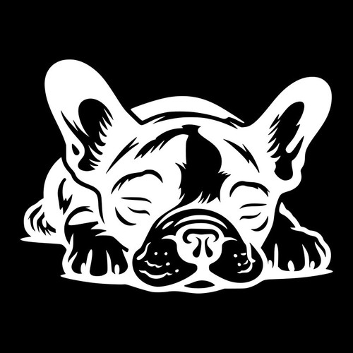 Sleeping french bulldog vinyl - french,