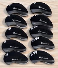 10Pcs TaylorMade Qi Golf Club Iron Head Covers Neoprene 4-9LPSA/W Black
