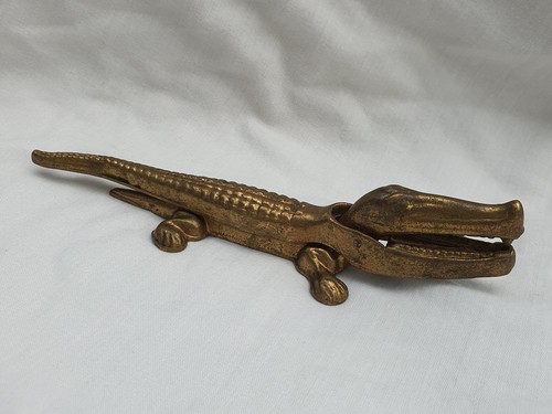 Brass crocodile nut cracker - crocodile,