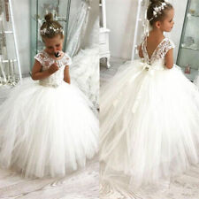 UK Wedding Flower Girl Dress NEW Communion Party Prom Princess Pageant Bridesmai
