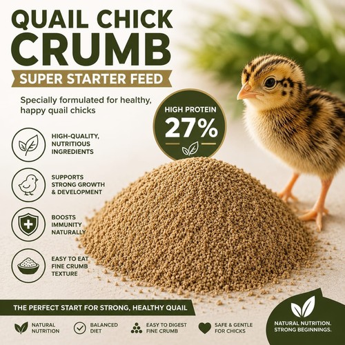 Quail chick starter crumbs 1kg - quail,