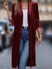 Womens Cardigan Coat Burgundy