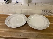 Denby  Monsoon Filigree Silver Dinner Plates X2.Brand New.
