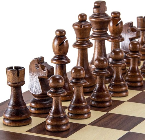 Wooden chess pieces only - wooden,