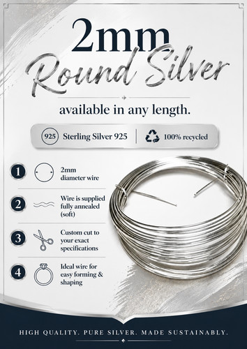2mm round sterling - 2mm,