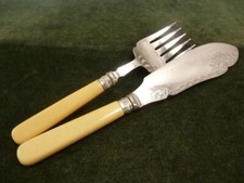 nice Pair of Vintage Atkin Brothers Fish Servers Silver Plated #2