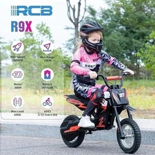 "RCB R9X Kids Electric Motocross Bike – 300W Motor, 36V Battery, 12” Tires, Up t