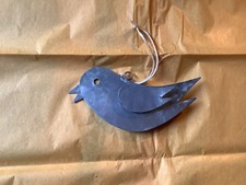 Metal bird decoration christmas tree hanging mobile grey wings