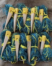 10 x 6z GREEN 4ft NYLON RABBIT PURSE NETS WITH PAINTED TOP PEGS FERRETING