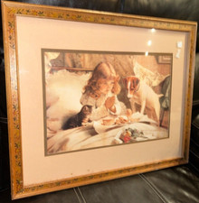 Charles Burton-Barber "Saying Our Prayer" 1894 Framed Print Christian