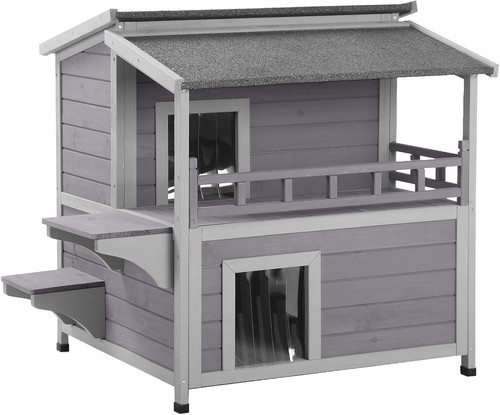 Wooden outdoor cat - wooden,