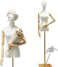 Female Mannequin Dress Form Adjust Height Display Metal Stand Great Condition