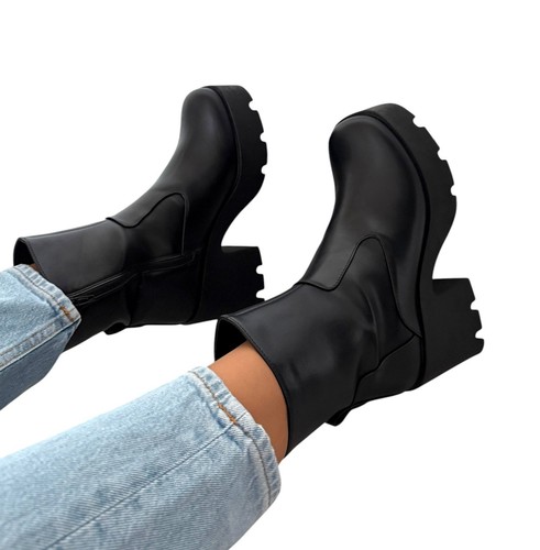Ladies black chunky platform - chunky,