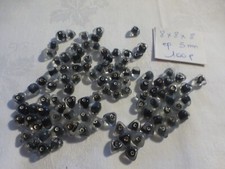 vintage bead, set of 100 two-tone transparent/black glass triangle bead