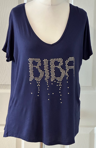 Biba logo shirt top blue - top,
